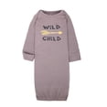 thumbnail image 3 of Maybe Baby Kids Infant Boys' and Girls' 3 Pack Set Cotton Baby Nightgowns w/Mitten Cuffs, 0-6 Months Wild Child, 3 of 20