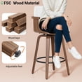 thumbnail image 4 of LainTene Bar Stools Set of 4, 26" Bentwood Barstools with Arms High Back, Mid-Century Modern Counter Height Swivel Bar Chairs for Kitchen Island, 4 of 9