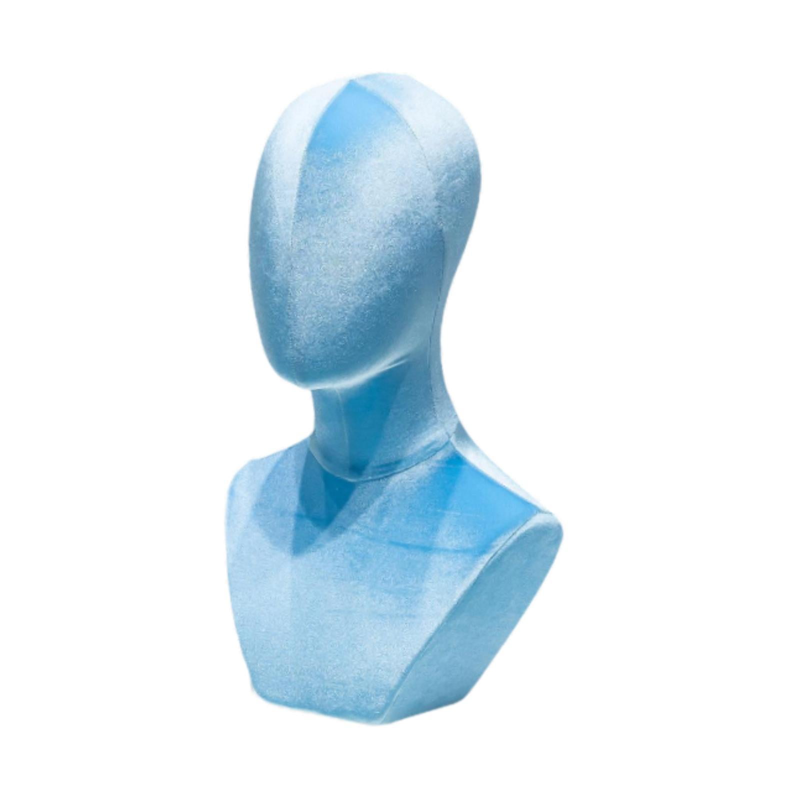 TOOYFUL Display Stand Versatile Mannequin Head Model for Hats Headband Headphone Light Blue