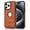 Brown, variant on Business Case for iPhone 15 Pro, Premium Vegan PU Leather Luxury Elegant Slim Fit Shell, Logo Hollow View Shockproof Non-Slip Protective Cover for iPhone 15 Pro - Purple