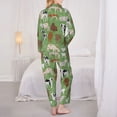 thumbnail image 3 of Pajama Sets for Women 2 Pcs, Cows And Calves Button Down Long Sleeve Sleepwear Lounge PJ Sets, 3 of 6