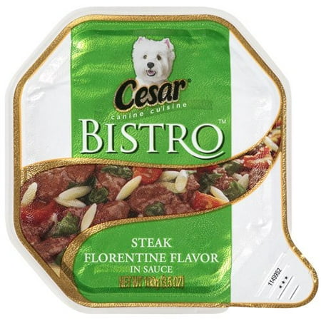 Cesar Canine Cuisine: Bistro Steak Florentine Flavor In Sauce Dog Food, 3.5 Oz.