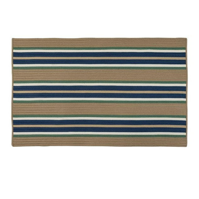 Colonial Mills Rug MS39R060X084S 5 x 7 ft. Mesa Stripe Braided Rug Taupe Isle