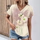thumbnail image 2 of Camiseta de Manga Corta Suelta con Cuello en V Impresa, Blusa Casual para el Hogar Y el Uso Diario, 2 of 4