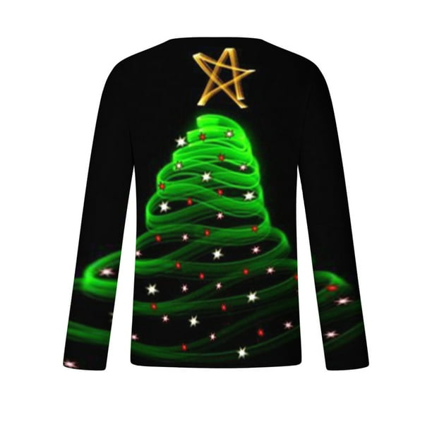 Long sleeve christmas shirts walmart sale