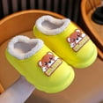 thumbnail image 2 of GJSYRH Girls Plush Slipper Warm Winter Slippers Soft Comfortable Indoor Outdoor Lined Cartoon Design Lightweight Toddler Kids Footwear Yellow 9-9.5 Years, 2 of 9