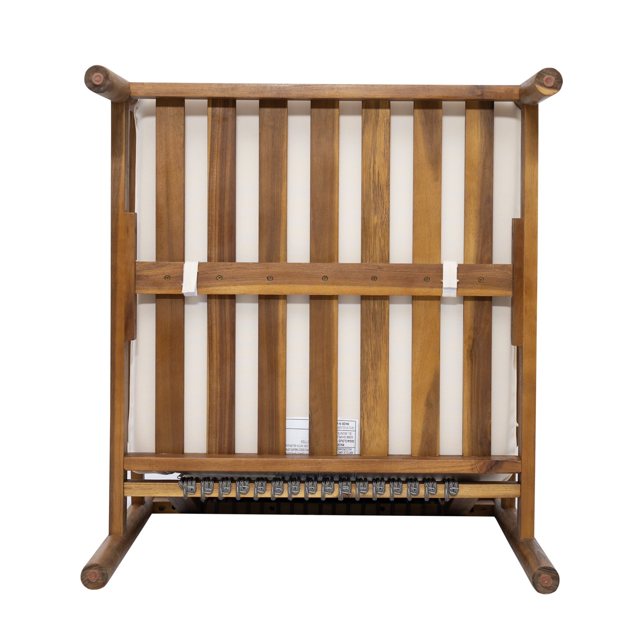 Christopher Knight Home Outdoor Patio Rope Back Chairs, Water-Repellent Cushions, Acacia Wood Frame, Cream+Teak, Set of 2