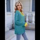 thumbnail image 5 of Sudadera Holgada Informal de Larga con Cuello Redondo y Bloques de Color para Mujer Verde L, 5 of 9