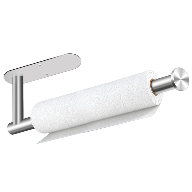 Soporte para toallas de papel Bollove de acero inoxidable plateado