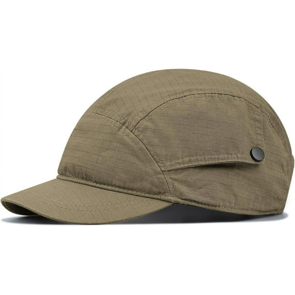 YooGuoGuo Short Brim 5 Panel Baseball Cap Cooling Trucker Dad Cap Adjustable Strap Cadet Cap Curved Brim Snapback Hats for Daily