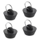 thumbnail image 1 of Tapón de drenaje de goma de 4 piezas con anillo colgante, se adapta de 1 pulgada a 1-3/8 pulgadas, negro, 1 of 6