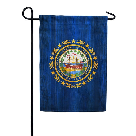 America Forever New Hampshire State Flag 12.5 x 18 Inch Double Sided Outdoor Yard Decorative USA Vintage Wood State of New Hampshire Garden Flag, Made in the USA
