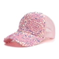 thumbnail image 2 of HNMKIU Breathable Sequins Baseball Cap for Sun at Beach Hop Outdoor Activities Pink,One Size, 2 of 4
