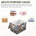 thumbnail image 6 of Yayeee Collapsible Cube Storage Bin with Lid Fabric Closet Decorative Basket with Handles, Blue Colorful Flowers, 6 of 7