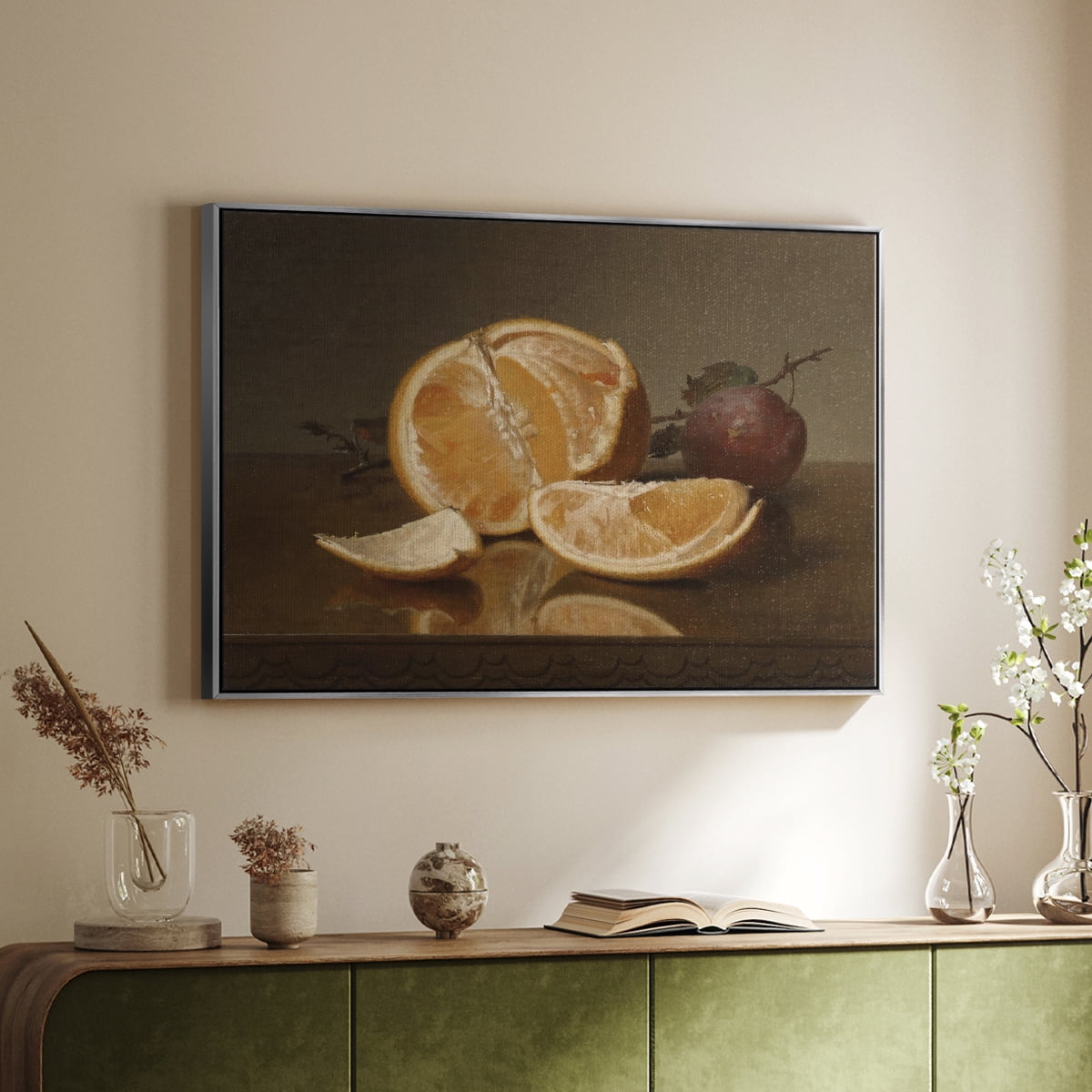 Vintage Botanical Print-LXXVII By Wexford Home Framed in Silver Wood Gallery Wrapped Canvas 27 in. x 41 in.