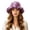 Purple, variant on jiaxiM Packable Straw Bucket Hat for Women Elegant Wide Brim Sun Hat with Dip-Dye and Lace Ruffle, Handmade Visor for Beach, Travel and Outdoor Events