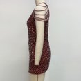 thumbnail image 4 of Vestido Halter Vestido ajustado para mujer Cuello redondo Color sólido Cremallera Traje de cóctel (Rojo vino L) Kuymtek para Mujer Vino rojo T M, 4 of 8