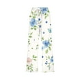 thumbnail image 4 of QATAINLAV Womens Linen Pants Trendy Floral Print Capri Pants Casual Elastic Waist Drawstring Sweatpants Summer Loose Straight Cropped Trousers with Pockets Multicolor XXL, 4 of 6