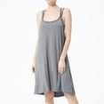 thumbnail image 5 of Defitshape Women's Plus Size Cotton Nightgown Cami Sleepwear Sleeveless Summer Loungewear Soft Comfy Camisole Night Pajama Sleep Lounge Dress Grey 0X, 5 of 5