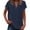 Navy, variant on Tops for Women Plus Size Short Sleeved V-Neck Solid Color Shoulder Pullover T-shirt Light Blue L
