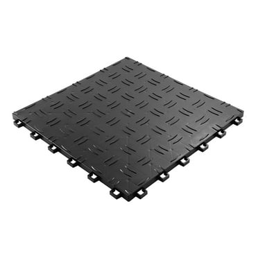 SKYSHALO 25 Pack 12x12 Inch Composite Garage Tile Garage Floor Tile Black