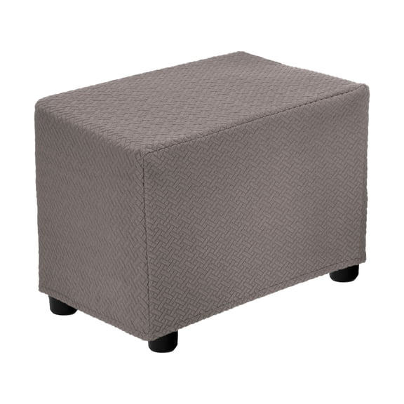 Twill Rectangle Ottoman Cover Fit Length 20"-30", S-Large, Taupe