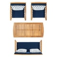 thumbnail image 3 of SAFAVIEH Rocklin Outdoor Patio 4 Pc Conversational Set, Navy/Blue/White, 3 of 7