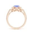 thumbnail image 2 of ANGARA Natural Cushion 1.6 ct Tanzanite Halo Ring in 14K Rose Gold for Women (Size-8x6mm) | December Birthstone, Birthday, Anniversary, Jewelry Gift for Women | Natural Tanzanite Ring, 2 of 7