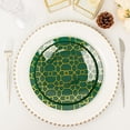 thumbnail image 6 of Balsa Circle 20 Disposable Hunter Green Plastic Dinner Salad Plates Gold Geometric Design Party Tableware, 6 of 8