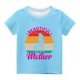 thumbnail image 3 of Cethrio Toddler Girls Graphic Print Shirts, Casual Cotton Short Sleeve Fashion Crew Neck Girls Summer Clothes Big Mens Swim Trunks Blue, 3 of 3