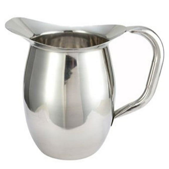 Winco WPB-3C 3 qt. Stainless Steel Bell Pitcher with Ice Guard
