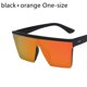 thumbnail image 1 of ZHAOCHENG Gafas de sol cuadradas extragrandes de lujo para mujer, de nuevo estilo, en negro y naranja., 1 of 4