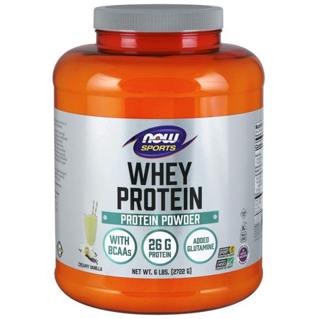 Now Sports Nutrition, Whey Protein, 26 G With Bcaas, Creamy Vanilla Powder, 6-Pound