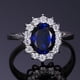 thumbnail image 5 of Anillos de compromiso con halo de zafiro y piedra natal de la princesa Diana Kate Middleton para mujer, aniversario de plata de ley 925 chapada en oro rosa amarillo blanco de 14 quilates, anillos de p, 5 of 5