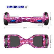 SISIGAD Bluetooth Hoverboard for Adults and Kids, 6.5 inch Solid Tires, LED Lights, Max Speed 6 Mph, Purple