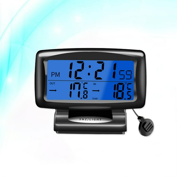 ROSENICE 1Set Car Thermometer with Clock Design for Vehicle Environment Monitoring