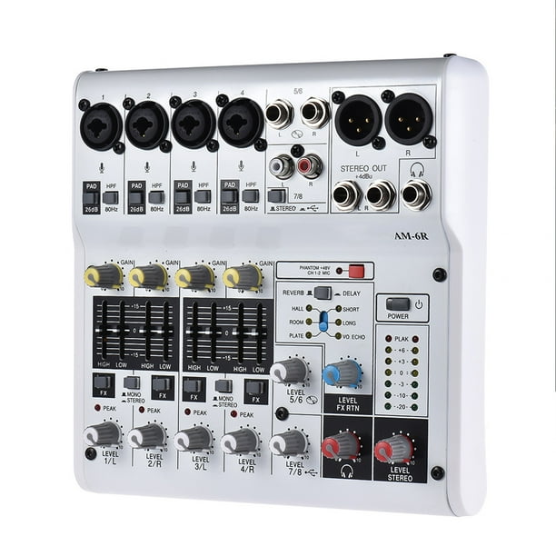 ammoon AM-6R 8チャンネル アナログミキサー USB装備 ammoon AM-6R Mezclador de Audio Digital de 8 Canales Consola de