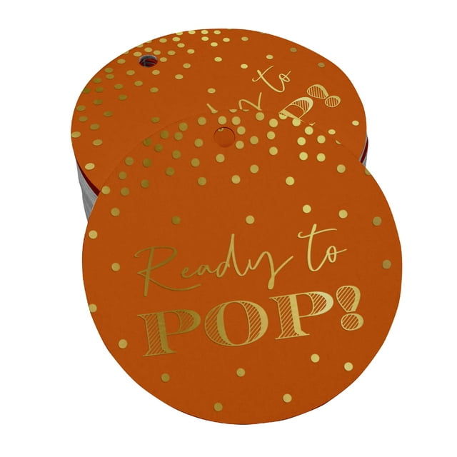 Inkdotpot Real Gold Foil Ready To Pop Baby Shower Tags Favor Hang Paper Tags 100 Pieces