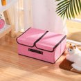 thumbnail image 2 of Caja de almacenamiento apilable rosa grande con tapa, organizador de ropa portátil ER, 2 of 5