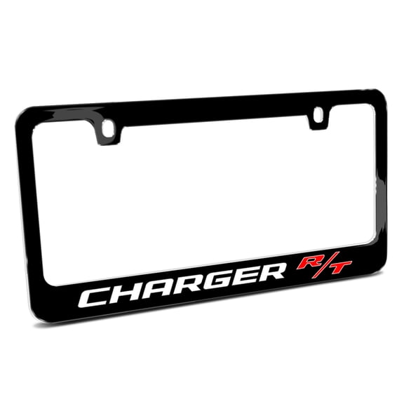 Dodge Charger R/T UV-LED Printed American-Made Black Metal License Plate Frame
