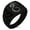 Black, variant on Stainless Steel Serpentine Dragon Chevron Pattern Biker Style Polished Ring