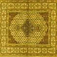 thumbnail image 1 of Ahgly Company Machine Washable Indoor Square Persian Yellow Traditional Area Rugs, 3' Square, 1 of 4
