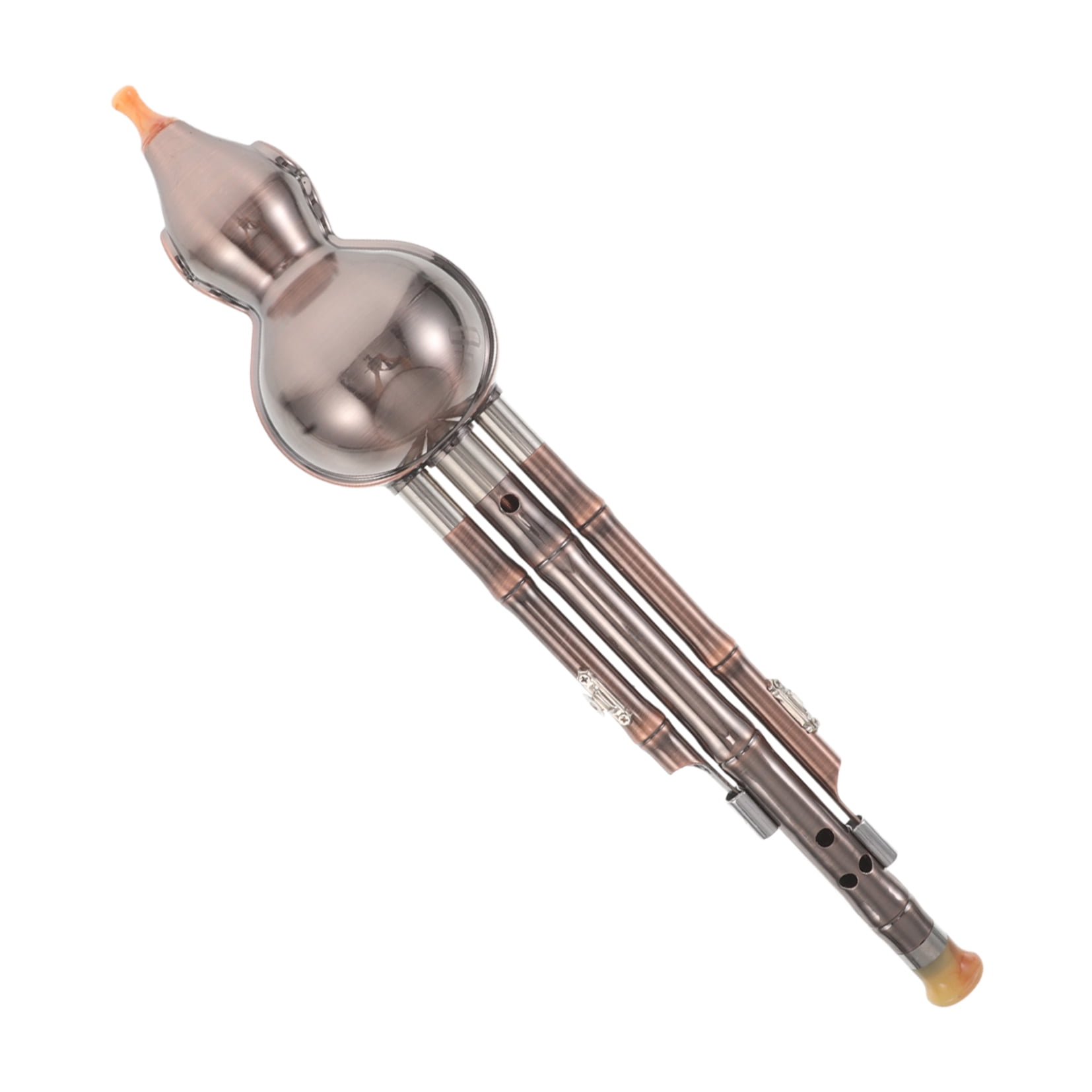 OUNONA Chinese B Key Hulusi Flute Coffee with Copper Plated Finish for Student Performance