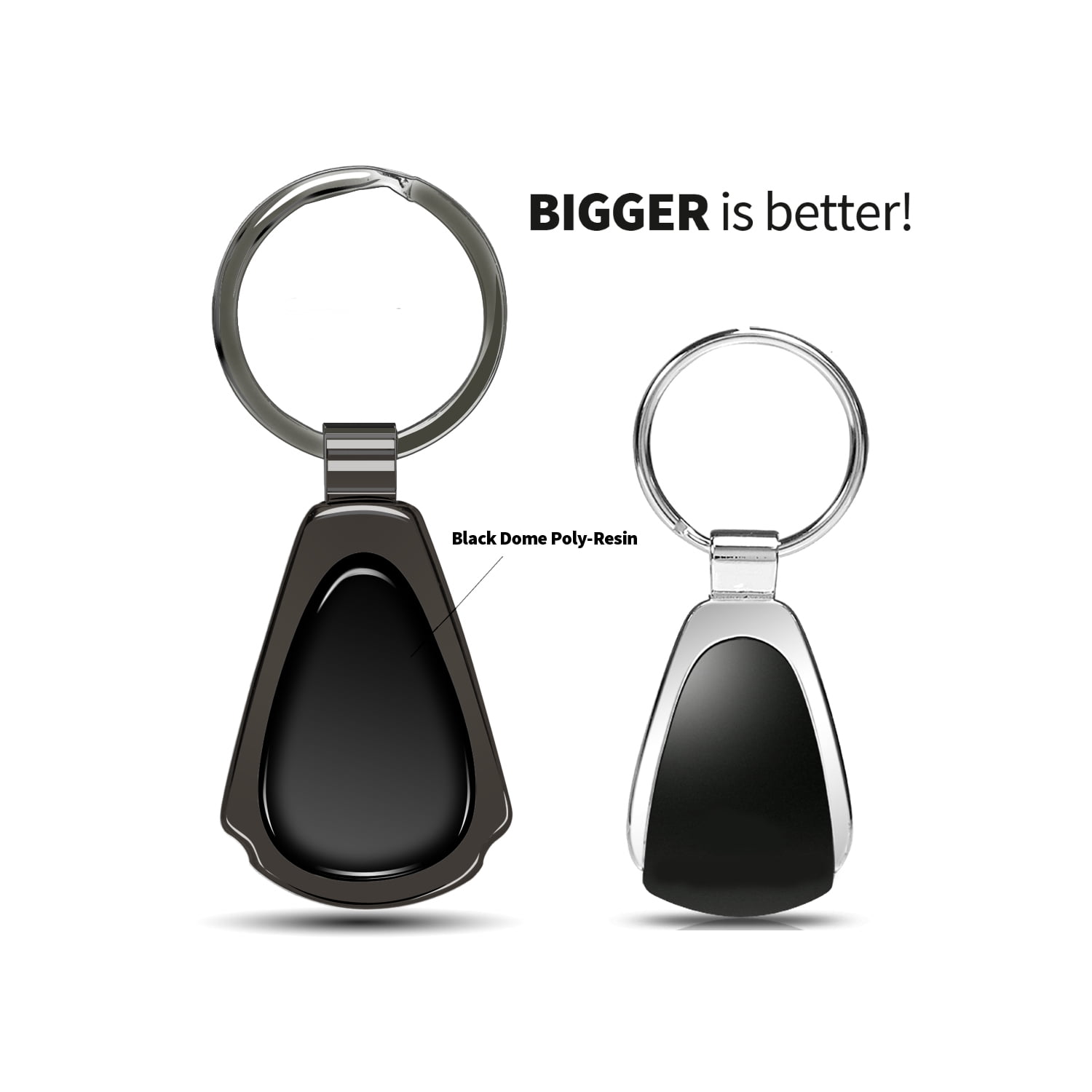 iPick Image for Chevrolet Golden Logo Black Dome Gunmetal Black Metal Teardrop Key Chain, Official Licensed