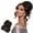 Black Brown, variant on 2-in-1 Messy Bun Hair Piece with Long Side Bangs - Quick Drawstring Ponytail Extension Updo Wig Topper for Women Daily Fast Commute