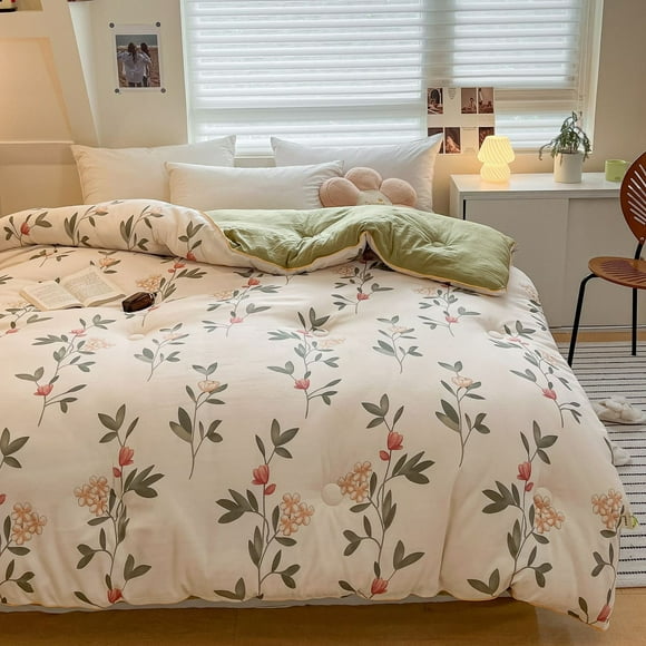 Home99 Double-Yarn Cotton Fiber Quilt - Thickened Winter & Spring Blanket for Cozy Sleep