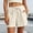 Beige, variant on Womens Crinkle Gauze Casual Shorts, Drawstring Waist Relaxed Silhouette, Breathable Texture for Loungewear, Vacation Brown L