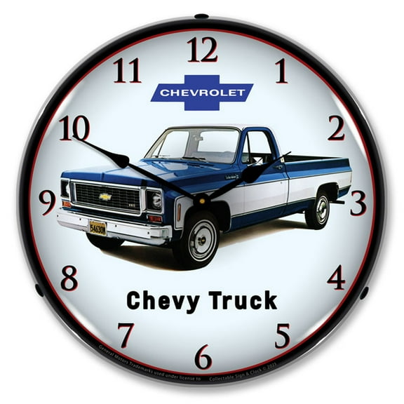 Collectable Sign and Clock 1974 Chevrolet Truck LED Lighted Premium Wall Clock