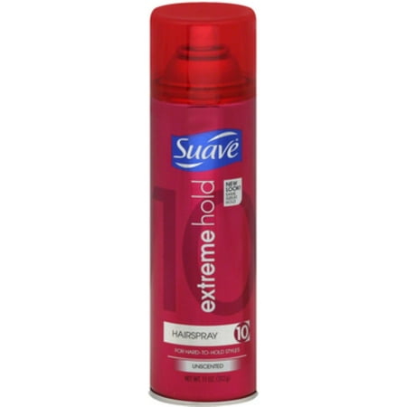 Suave Extreme Hold 10 Hairspray, Unscented 11 oz (Pack of 6)