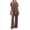 Coffee01, variant on Womens Solid Two Piece Co Ord Set Flutter Short Sleeve Tunic Top Wide Leg Long Pants Dual Side Pockets Soft Knit Loose Fit Casual Loungewear Outfit